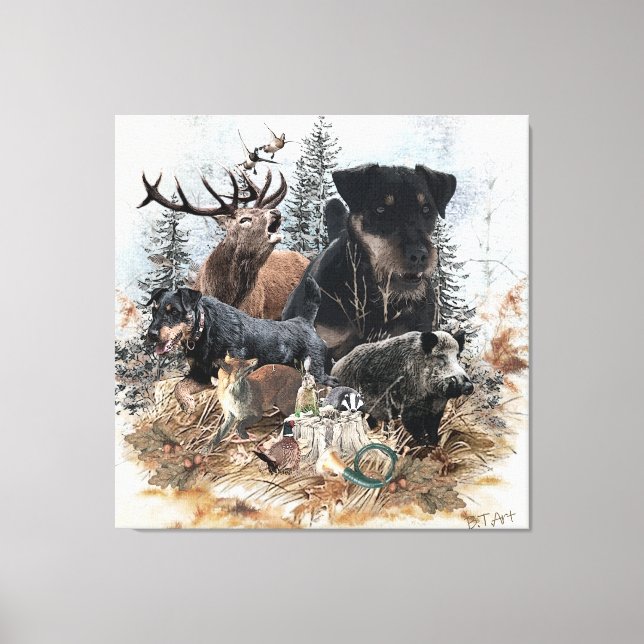 German Hunting Terrier (Jagdterrier)    Canvas Print (Front)