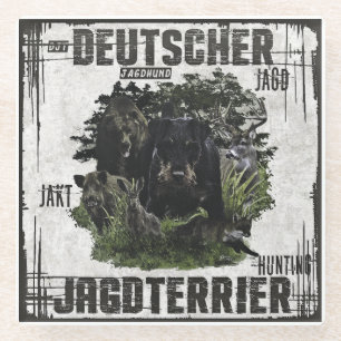 German Hunting Terrier (Jagdterrier) Glass Coaster