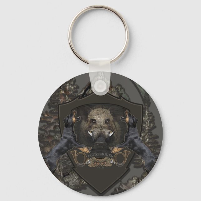 German Hunting Terrier (Jagdterrier) Keychain (Front)