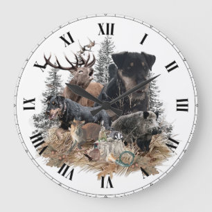German Hunting Terrier (Jagdterrier)     Large Clock