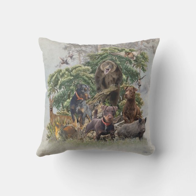 German Hunting Terrier (Jagdterrier)   Outdoor Pil Pillow (Back)