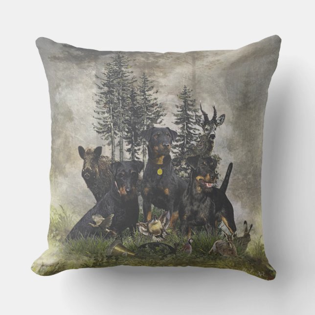 German Hunting Terrier (Jagdterrier) Outdoor Pillow (Front)