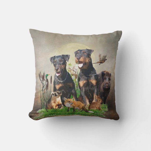 German Hunting Terrier (Jagdterrier)  Outdoor Pillow (Front)