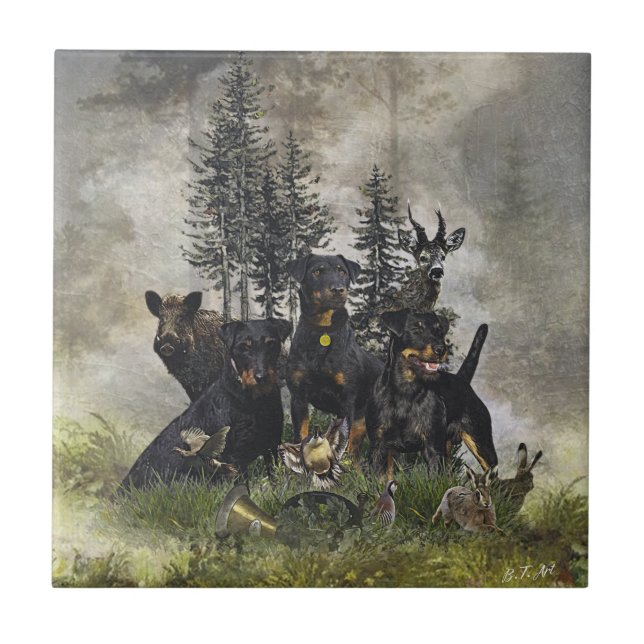 German Hunting Terrier (Jagdterrier) Tile (Front)