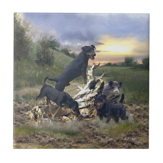 German Hunting Terrier (Jagdterrier) Tile (Front)