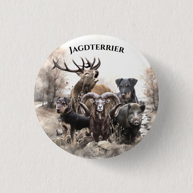 German Hunting Terriers  1 Inch Round Button (Front)