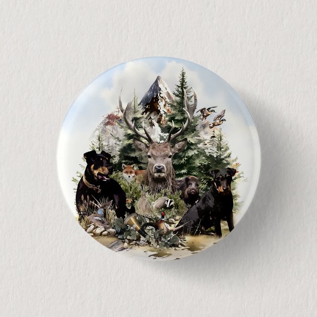 German Hunting Terriers  1 Inch Round Button (Front)
