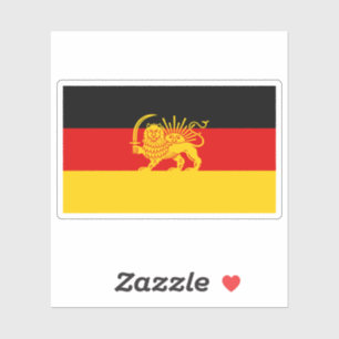 German Iranian Lion and Sun Heritage Flag