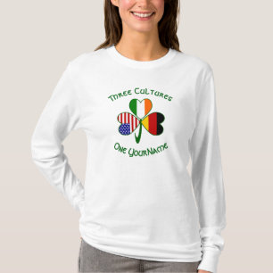 German Irish American Flags Shamrock Personalized T-Shirt