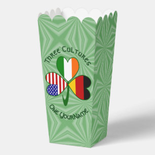 German Irish American Shamrock Personalize Popcorn Favor Box