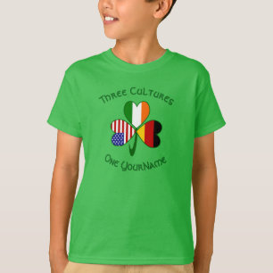 German Irish American Shamrock Personalized Boy's T-Shirt