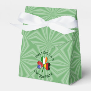 German Irish American Shamrock Personalized  Favor Box
