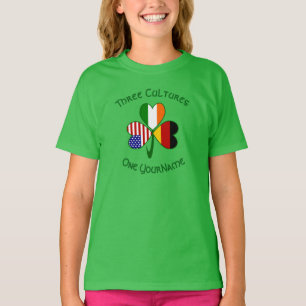German Irish American Shamrock Personalized Girl's T-Shirt
