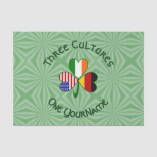 German Irish American Shamrock Personalized Tissue Paper