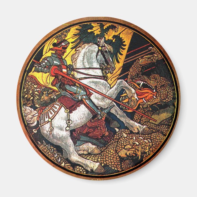German Knight and Dragon - Magnet (Front)