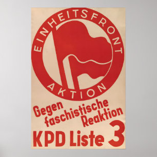 German KPD Election Poster United against fascism