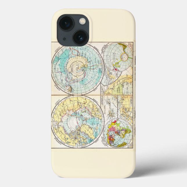 German-Language Polar Map Case-Mate iPhone Case (Back)