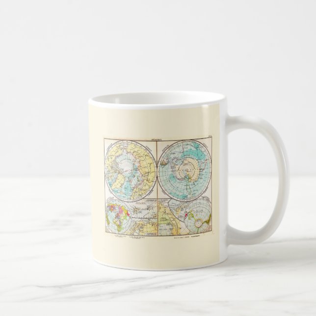 German-Language Polar Map Coffee Mug (Right)