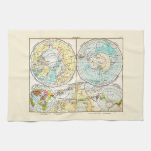 German-Language Polar Map Kitchen Towel