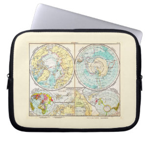 German-Language Polar Map Laptop Sleeve