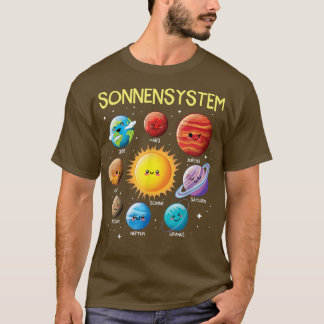 German Language Solar System Planets Space boy gir T-Shirt