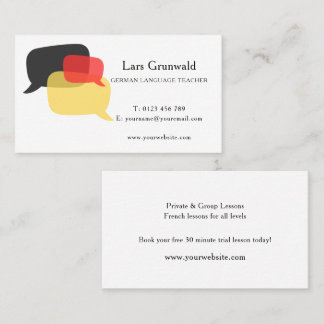 German Language Teacher Business Card