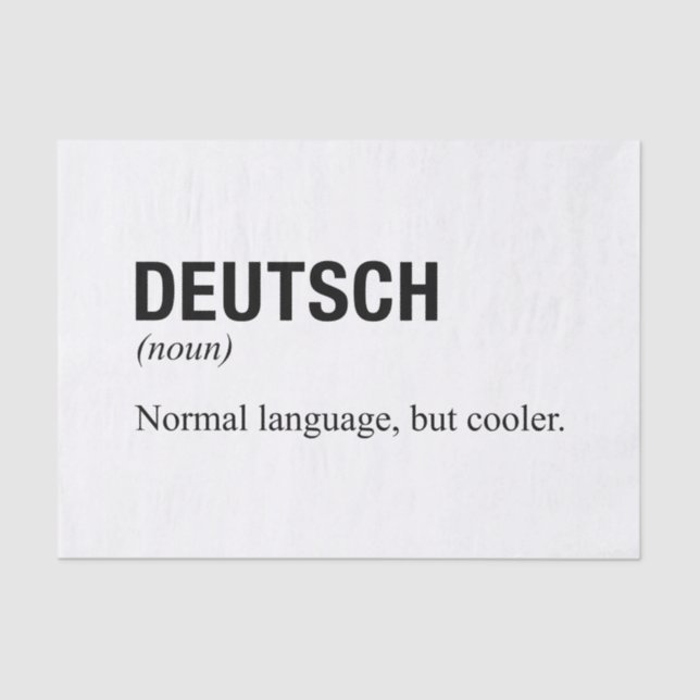 GERMAN Language Tissue Paper (Front)