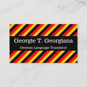 German Language Translator Business Card