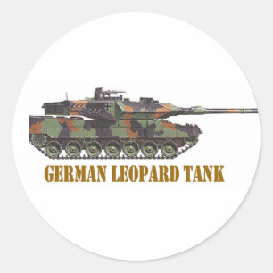 GERMAN LEOPARD TANK. CLASSIC ROUND STICKER