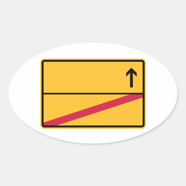 German local sign, local exit oval sticker (Front)