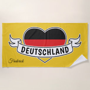 German Love custom monogram beach towel