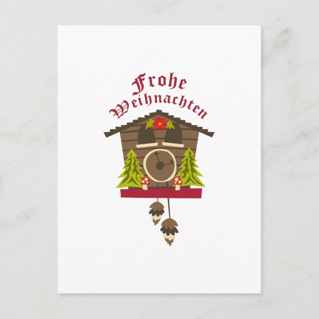German Merry Christmas Holiday Postcard (Front)