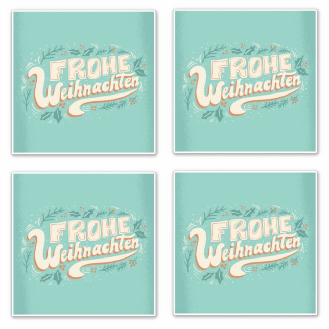 GERMAN MERRY CHRISTMAS LETTERING FROHE WEIHNACHTEN (Front)