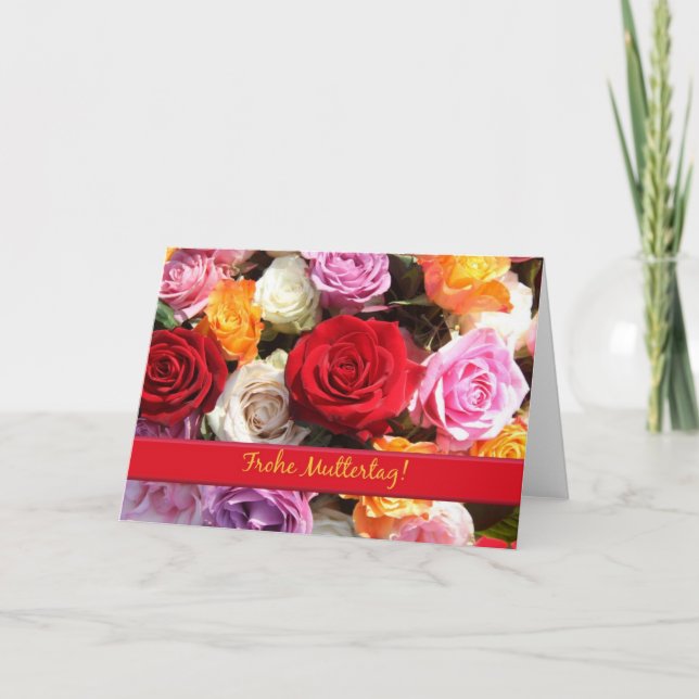 German Mother's Day rose card (Front)
