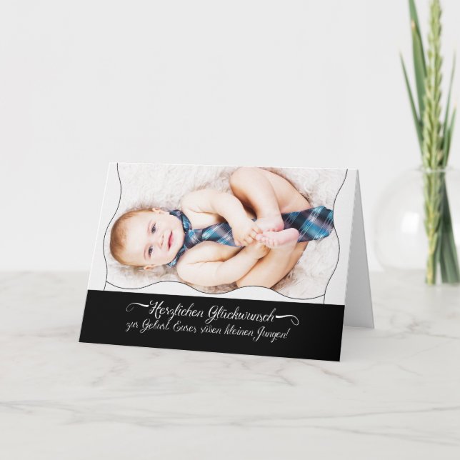 GERMAN New Baby Congratulations Glückwünsche Holiday Card (Front)