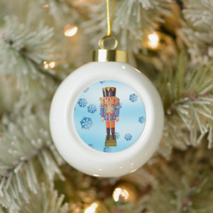 German Nutcracker Ceramic Ball Christmas Ornament