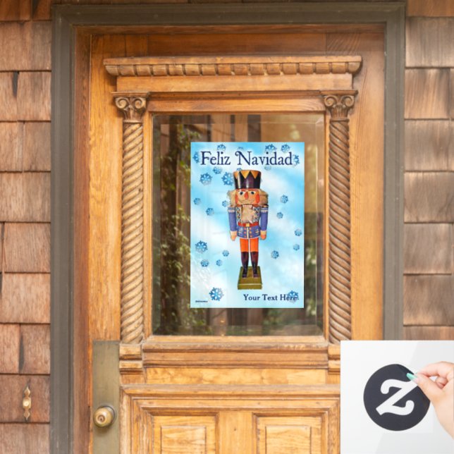 German Nutcracker - Feliz Navidad Window Cling (Home Door)