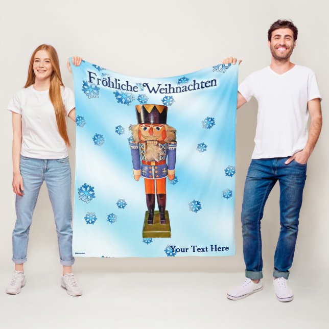 German Nutcracker - Fröhliche Weihnachten Fleece B Blanket (In Situ)