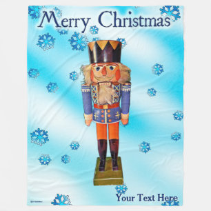 German Nutcracker - Merry Christmas Fleece Blanket