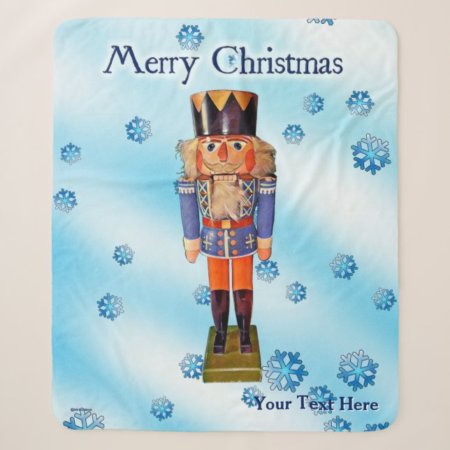German Nutcracker - Merry Christmas Sherpa Blanket (Front)