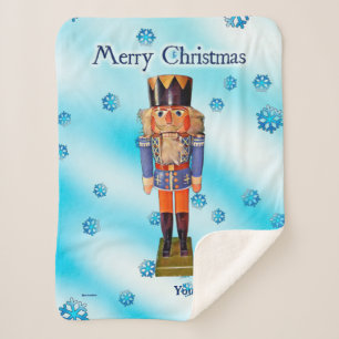 German Nutcracker - Merry Christmas  Sherpa Blanket