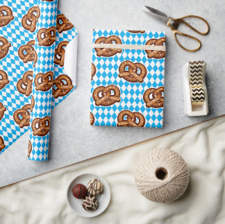 German Octoberfest Pretzels Wrapping Paper