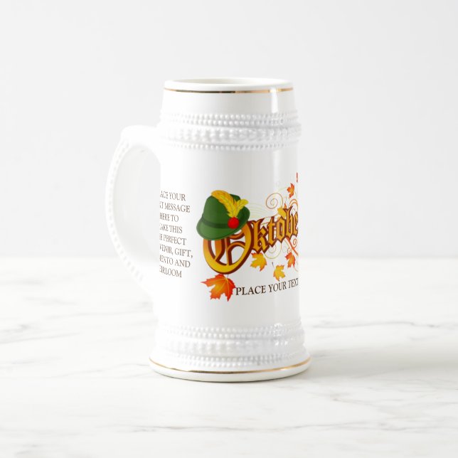 German Oktoberfest Personalized Beer Stein (Front Left)