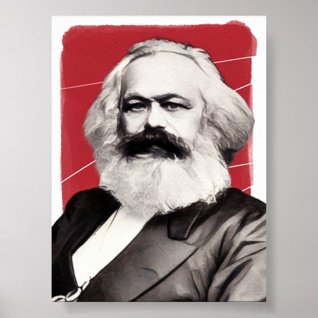 German Philosopher Karl Marx illustration  Poster (Front)