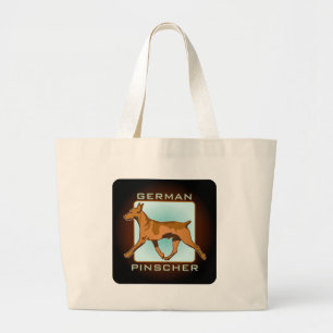 German Pinscher Badge, square Large Tote Bag