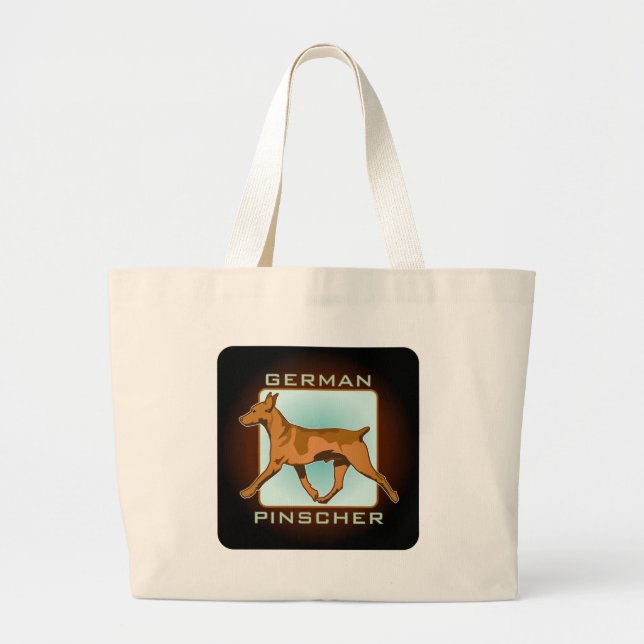 German Pinscher Badge, square Large Tote Bag (Front)