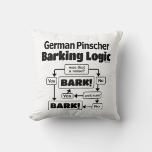 German Pinscher Barking Logic Throw Pillow