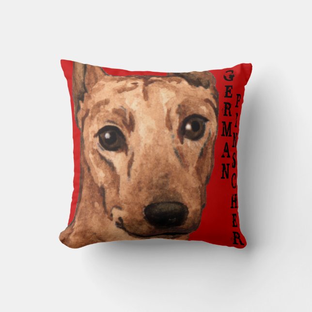 German Pinscher Colour Block Throw Pillow (Front)