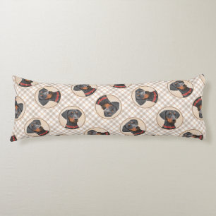 German Pinscher Painting Black Original Dog Art Body Pillow