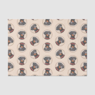 German Pinscher Painting Black Original Dog Art Tissue Paper